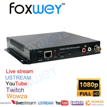 HD-live video streaming encoder | CVBS|AV|BNC|composite audio encoder-indgang H. 264 PAL NTSC for levende kirke stream FOXWEY
